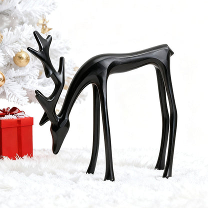 Christmas Reindeer Figurines Centerpieces Decor for Coffee Table Fireplace Small