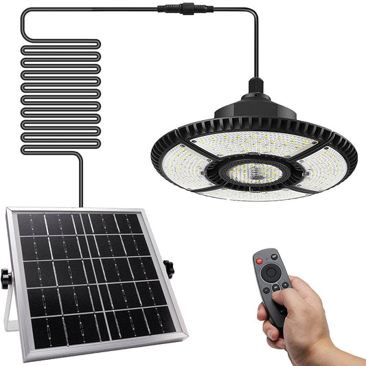 Solar 3 Modes Pendant Lights Dimmable Hanging Light with Remote Control for Barn Gazebo Yard Style 1
