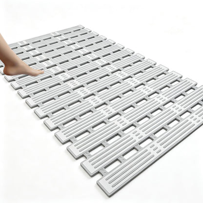 Non Slip Shower Mat with Suction Cups-Grey