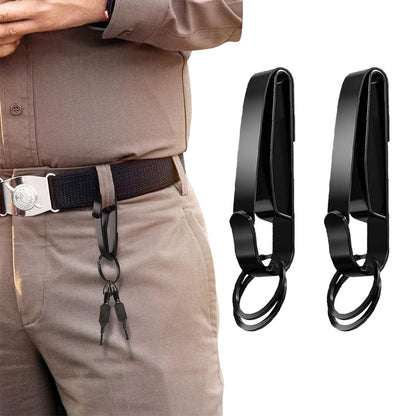 Set of 2Pcs Duty Belt Key Holder Quick Release Key Ring Holder with Detachable Keyring