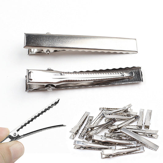 100-Pack Silver Metal Hair Clips for Kids and Women DIY Craft Hairpins L