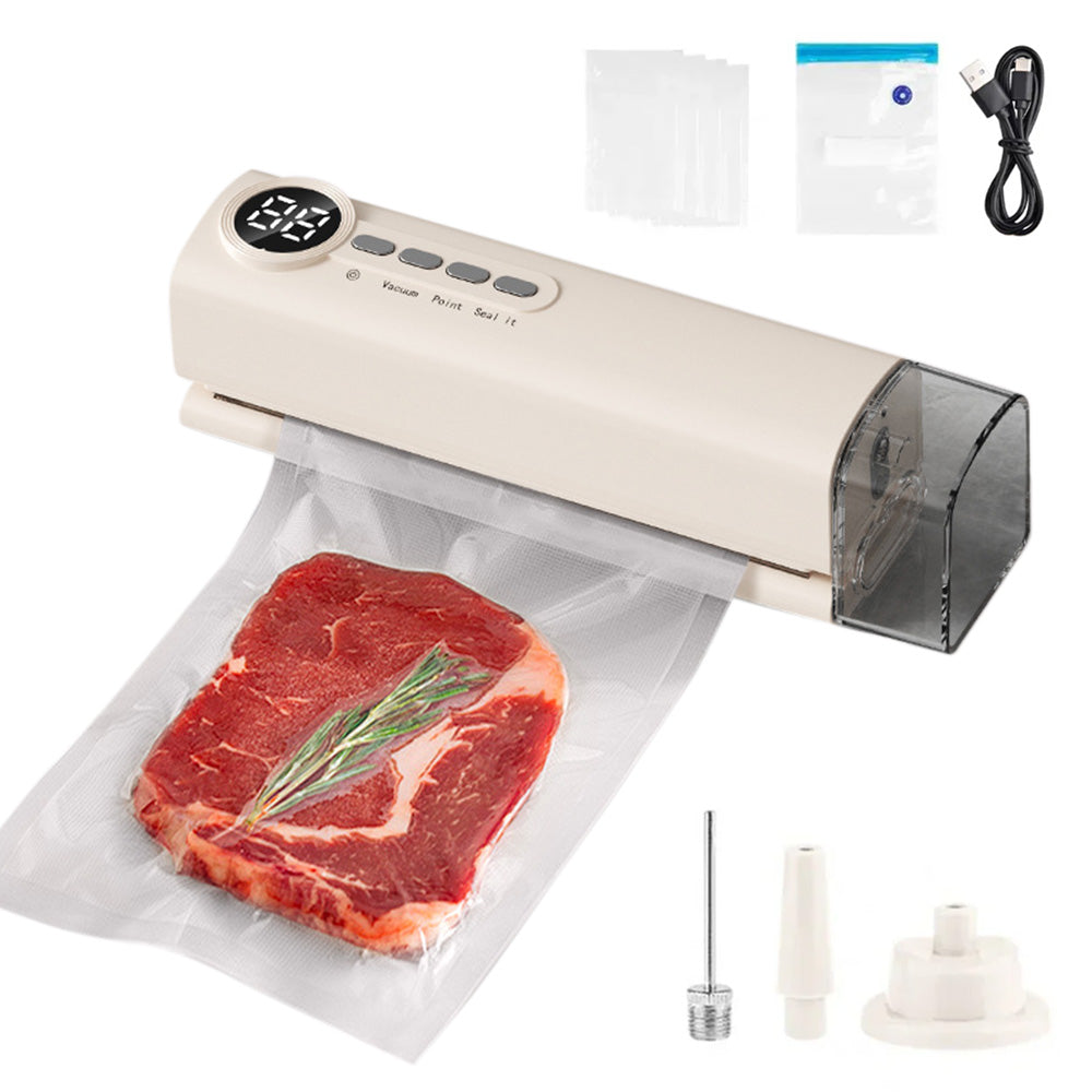 62kPa Strong Suction Wireless Portable Vacuum Sealer-White