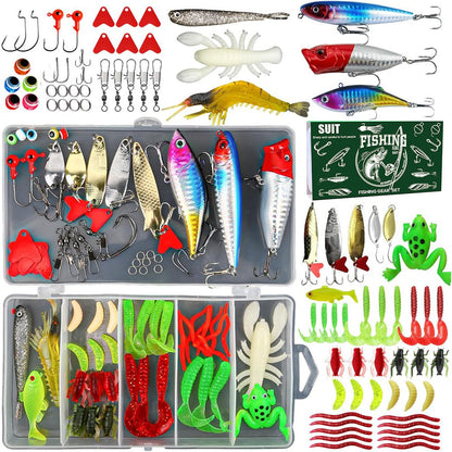 Bass Trout Salmon Fishing Lures Kit ¨C Baits & Tackle Fishing Accessories Set Green
