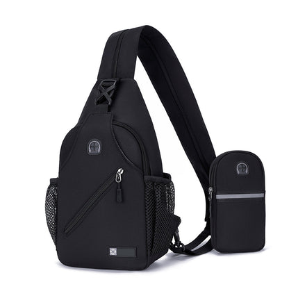Travel Crossbody Chest Bag for Men and Women Adjustable Sling Backpack Black