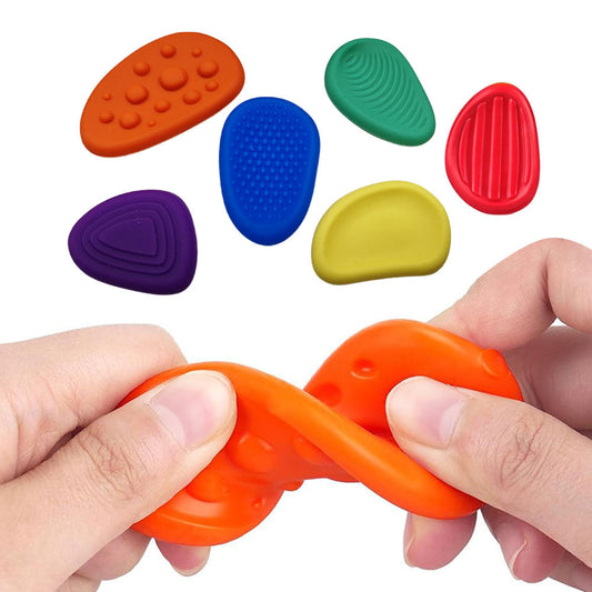 6Pcs Set Sensory Stone Toys Textured Worry Stone for Calming Down