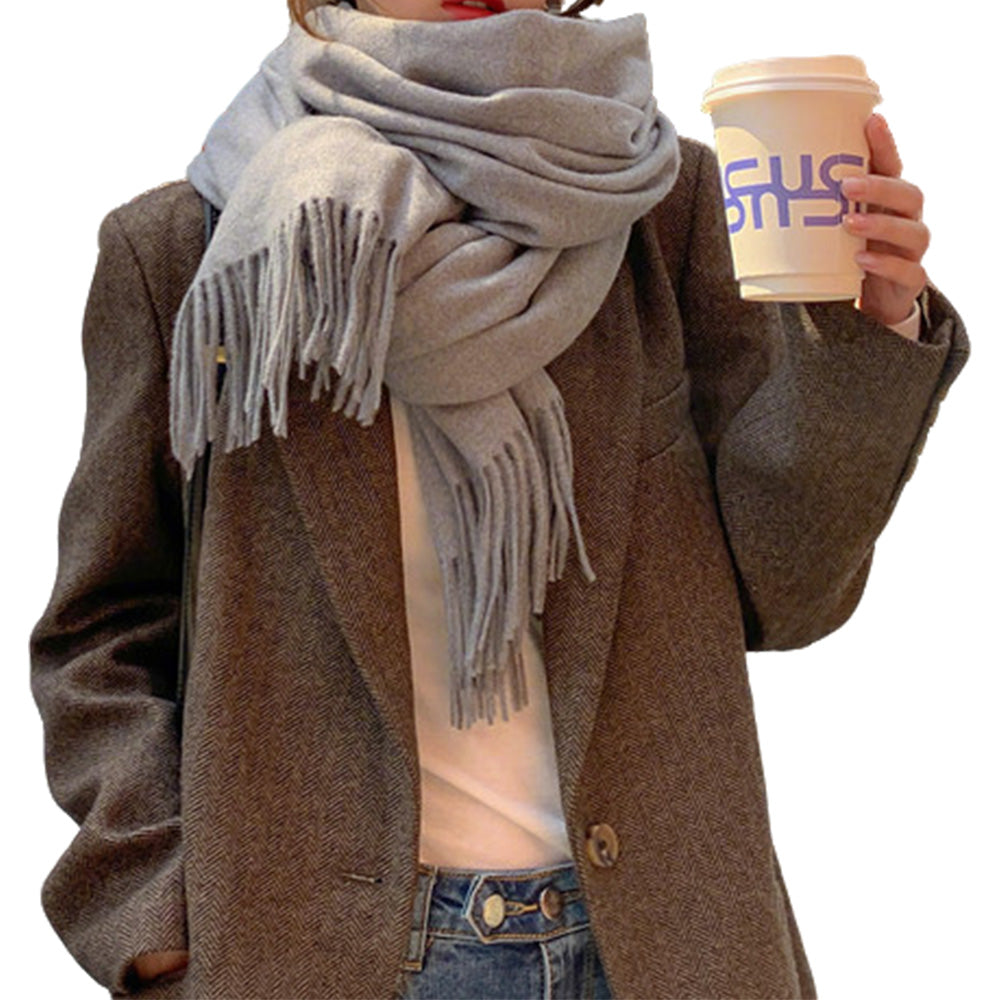 Oversized Unisex Shawl Wrap Scarf- Grey