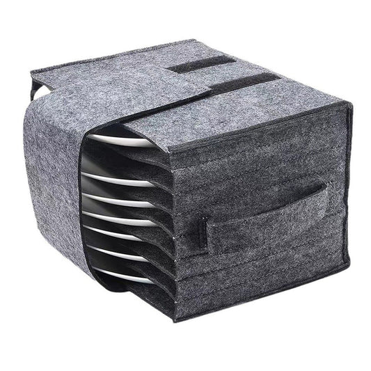 Felt Plate Holder Storage Bag Tableware Organizer for Camping Picnic