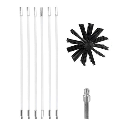 Chimney Cleaning Brush Kit for Fireplace & Flue with Extendable Rods Style 1