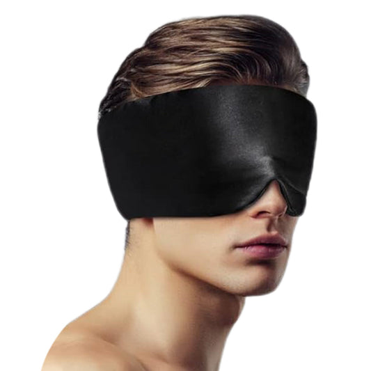 Silk Eye Mask for Sleeping Soft Pressureless Eye Cover Large Size Sleep Mask Black