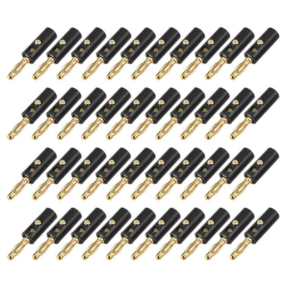 40 PCS Banana Plug Set 0.4cm Speaker Connectors-Black