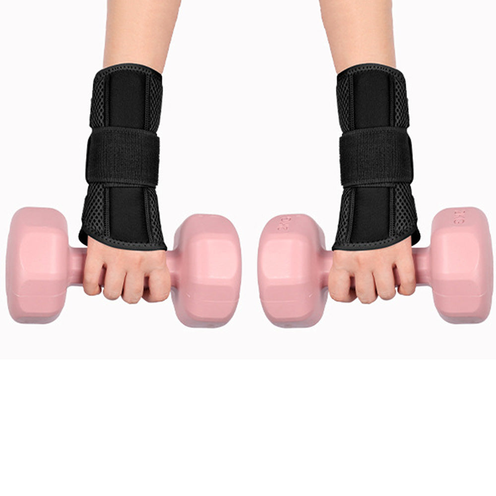 Pair of Adjustable Tunnel Wrist Brace Night Support Hand Brace with Splints Black