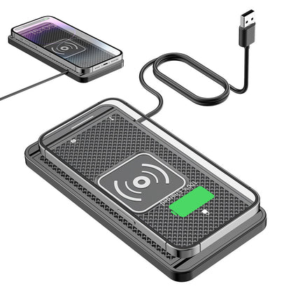 Universal Car Wireless Fast Charger Mat Non-Slip Charging Pad for Devices with Wireless Charging Function USB Style