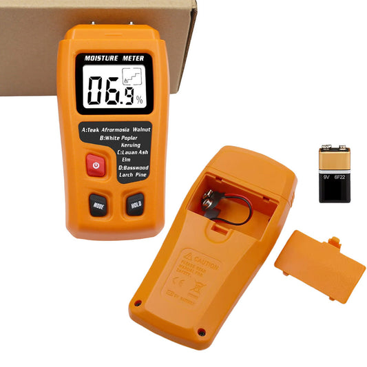 Digital Moisture Meter for Wood Damp Humidity Timber Firewood Tester LCD Analyzer Detector Orange