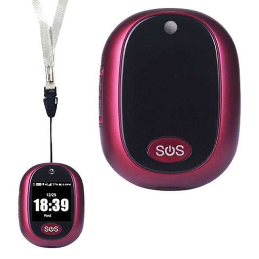 4G Personal GPS Tracker SOS Alarm for Kids and Elderly Wine Red