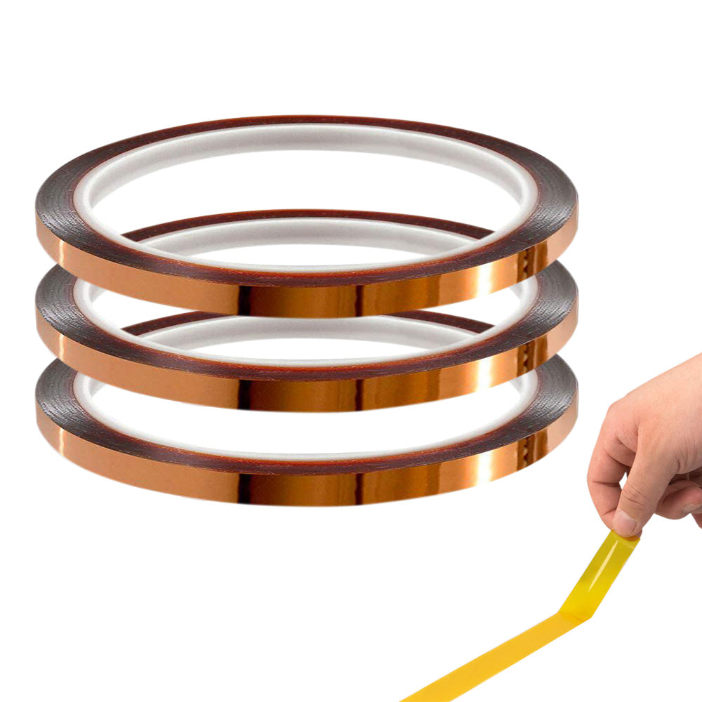 3 Rolls High Temperature Polyimide Tape for Sublimation Heat Transfer