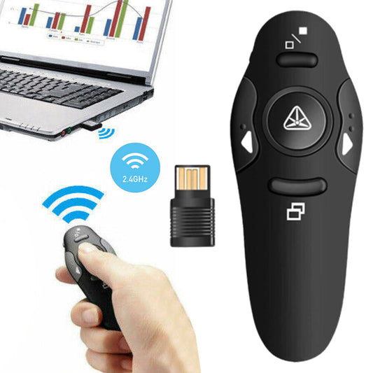 Wireless Laser Presentation Clicker Pointer USB PPT Flip Pen Remote Control for Teacher Lecturer Professor Scholar