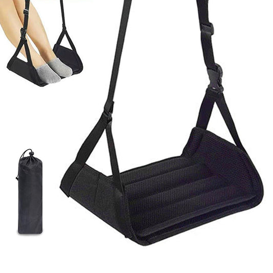 Airplane Foot Hammock Travel Foot Rest for Plane with Adjustable Strap