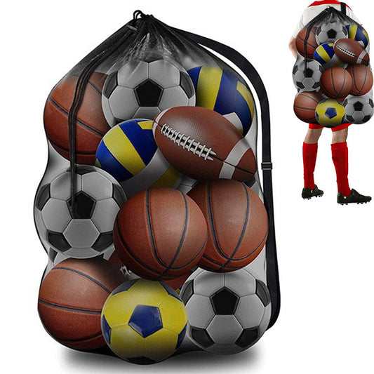 Extra Large Mesh Sports Ball Bag â€?Heavy Duty with Adjustable Strap