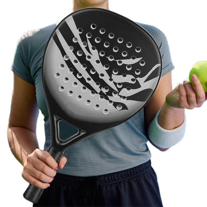 Carbon Fiber Paddle Tennis Racket with EVA Core & Carry Bag ââ‚?Beach/Court Gray