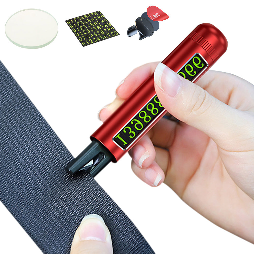 3-in-1 Car Safety Hammer ââ‚?Window Breaker  Seatbelt Cutter & Parking Sign Red
