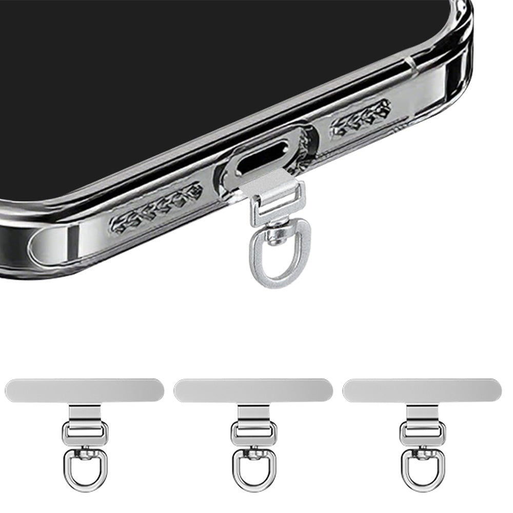 3 PCS Rotating Phone Tether Tab-Silver
