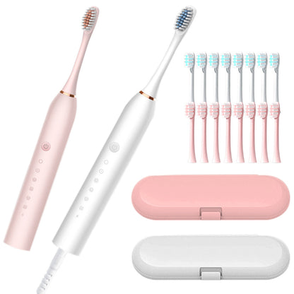 Couple's Electric Toothbrush Set with 2 Handles & Travel Case Style 1