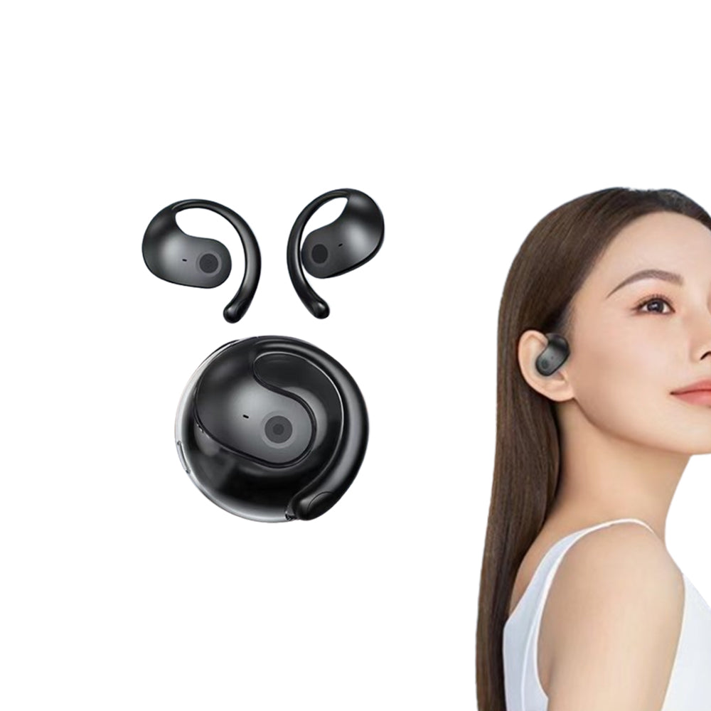 Open Ear Headphones Wireless Bluetooth Earbuds Sport Earphone Black