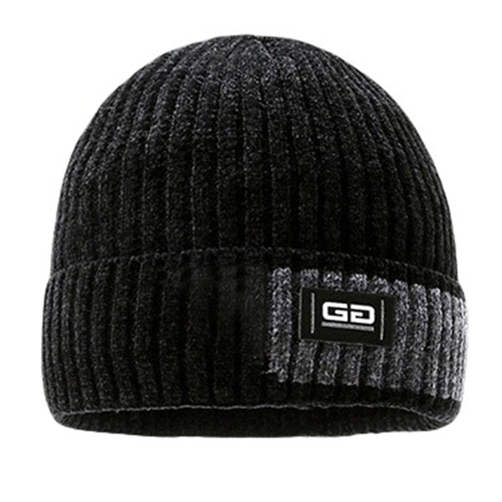 Knitted Hat Winter Warm Beanie Cap for Outdoor Sports Activities Black