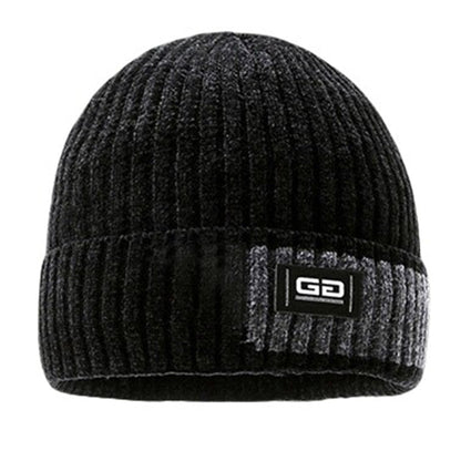 Knitted Hat Winter Warm Beanie Cap for Outdoor Sports Activities Black