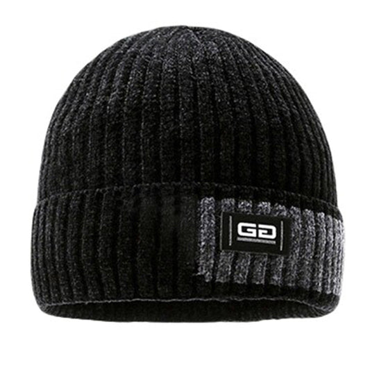 Knitted Hat Winter Warm Beanie Cap for Outdoor Sports Activities Black