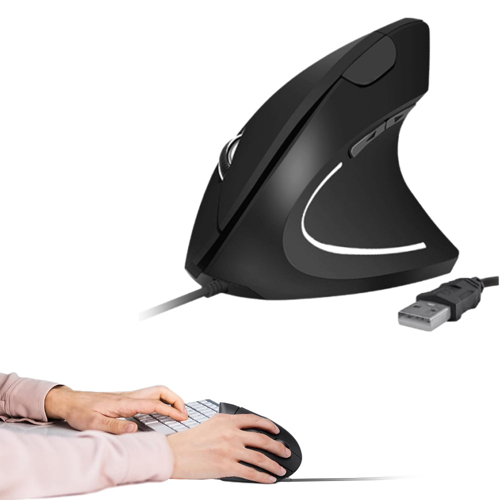 5-Button Ergonomic Mouse USB Wired Standing Gaming Mice Compatible with Laptop Computer