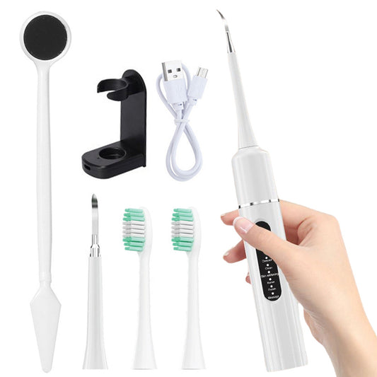 6-Speed Electric Teeth Cleaning Kit Portable Ultrasonic Scaler Tartar Plaque Calculus Remover