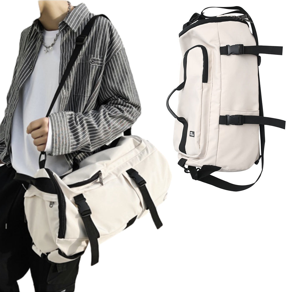 3-in-1 Sports Duffle Bag Travel Backpack Weekender Overnight Bag White
