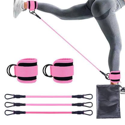 6Pcs Set Ankle Resistance Bands for Working Out Butt Exercise Fitness Equipment for Women Pink