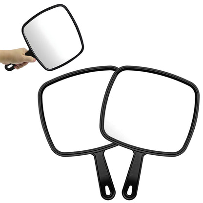 2Pcs Handheld Cosmetic Mirror with Handle Multi-Purpose Mirror Portable Vanity Mirror