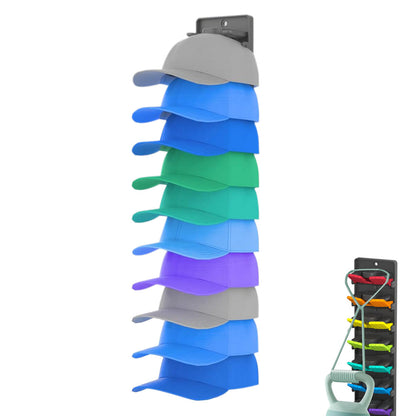 Hat Organizer with Built-In Spring Clips ¨C Baseball Cap Wall Mount Closet Rack Holder