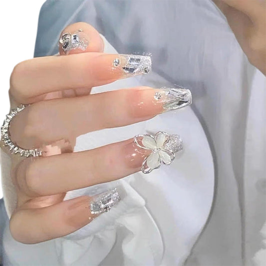 22Pcs Set Press-on nails Reusable Gel-on False Nail Tip Nail Art Tools Style 2