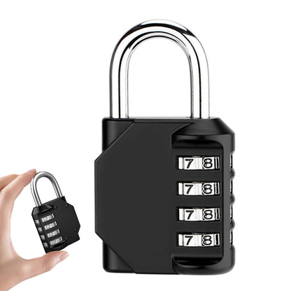 Black Combination Padlock 4-Digit Security Lock for Gym Locker and Luggage