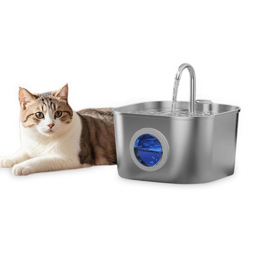 USB 2.2L Stainless Steel Pet Water Fountain for Cats and Small Dogs Style 1