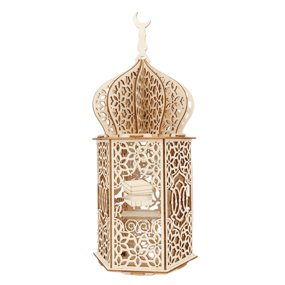 Christmas Wooden Lantern ¨C Decorative Carved Hollow LED Night Light for Holiday Home Decor Style 1