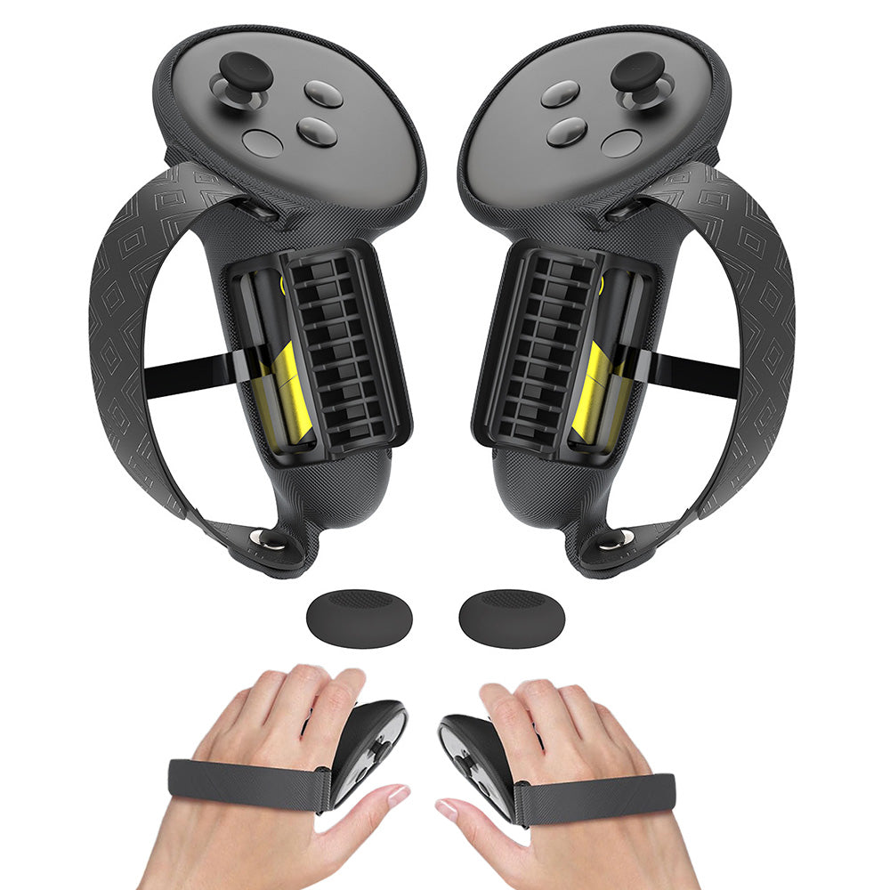 Silicone Controller Grips Cover VR Accessories Compatible with Meta Quest 3/Meta Quest 3S Black