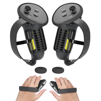 Silicone Controller Grips Cover VR Accessories Compatible with Meta Quest 3/Meta Quest 3S Black