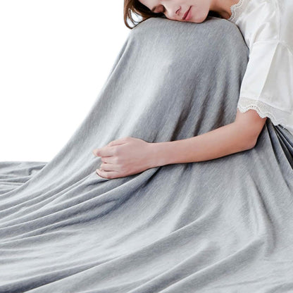 Double Side Cooling Blanket Soft Breathable Summer Blanket for Hot Sleepers Night Sweats Grey
