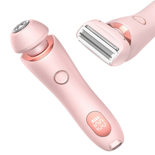 Dual Heads Electric Razor for Women Electric Shaver for Face Underarms Body Hair Pink