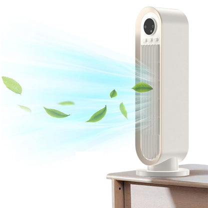 3-Speed Adjustable Oscillation Fan Bladeless Digital Display Desk Fan with Timer Setting Beige