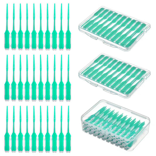 240Pcs Floss Picks Tooth Cleaners with Portable Travel Case Green