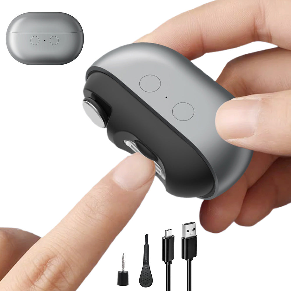 Multifunctional Electric Nail Clipper & Grinder for Safe Painless Nail Care Gray
