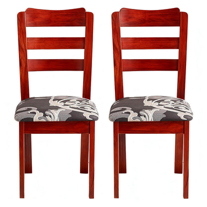 2PCS Stretch Chair Seat Covers Printed Washable Seat Cushion Slipcovers for Dining Chairs Style 2