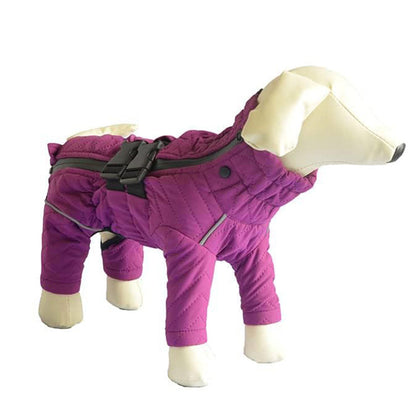 Warm Dog Vest Reflective Coat Windproof Winter Jacket for Pet Dogs Purple