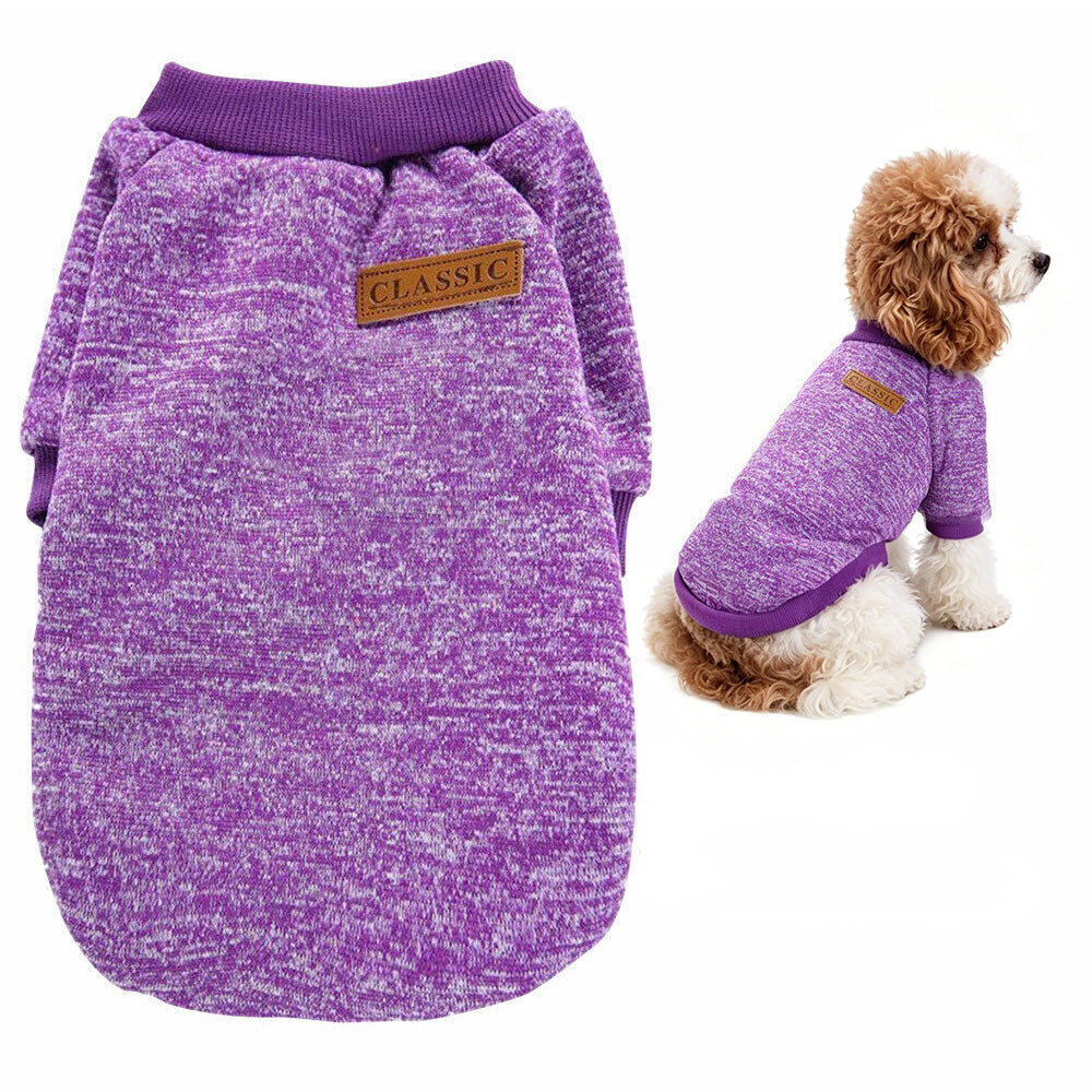 Dog Sweatshirt Pullover for Dogs Cats-Purple